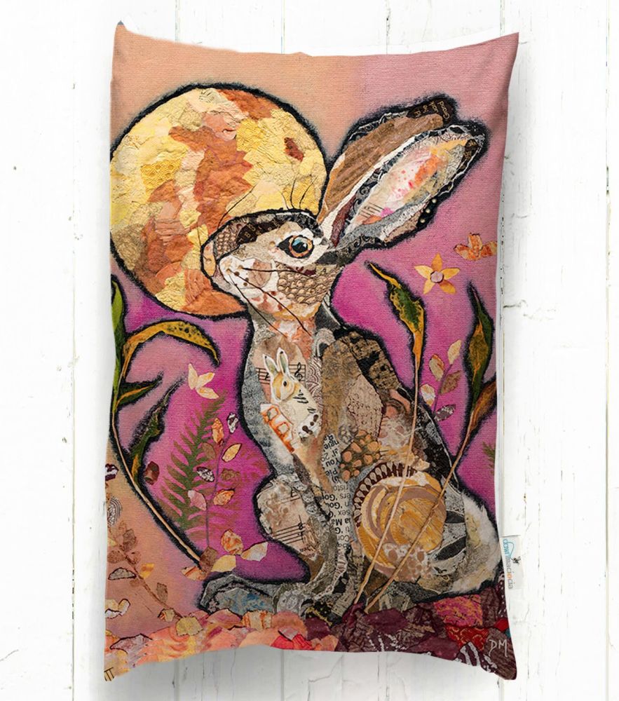 Raspberry moonlight- Hare Cushion