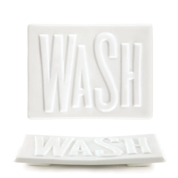 Porcelain soap dish / stand - WASH