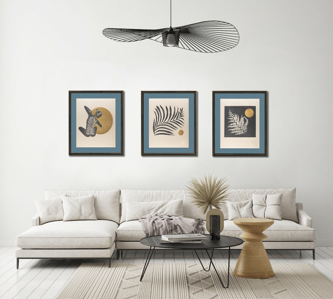 Nightime Fern Handmade Vintage Press Print