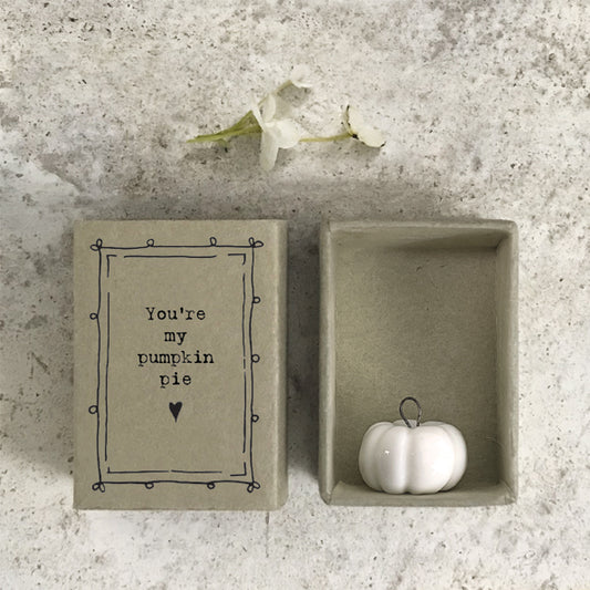 Porcelain Pumpkin Matchbox Keepsake