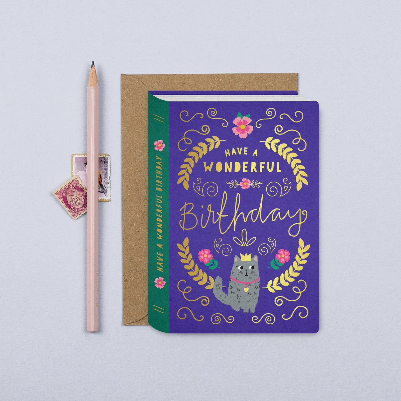 Book Cat - Birthday Card