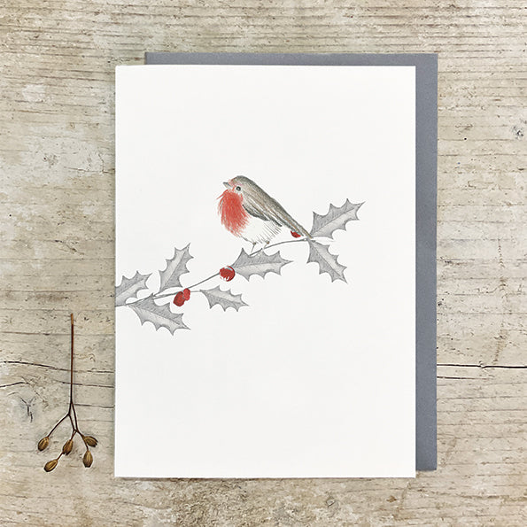 Bird & Berry card - Robin