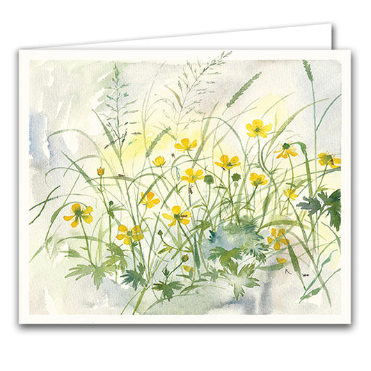 June Buttercups and Micro Moths - Art Card