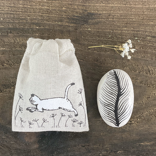 Small Drawstring Bag - Cat