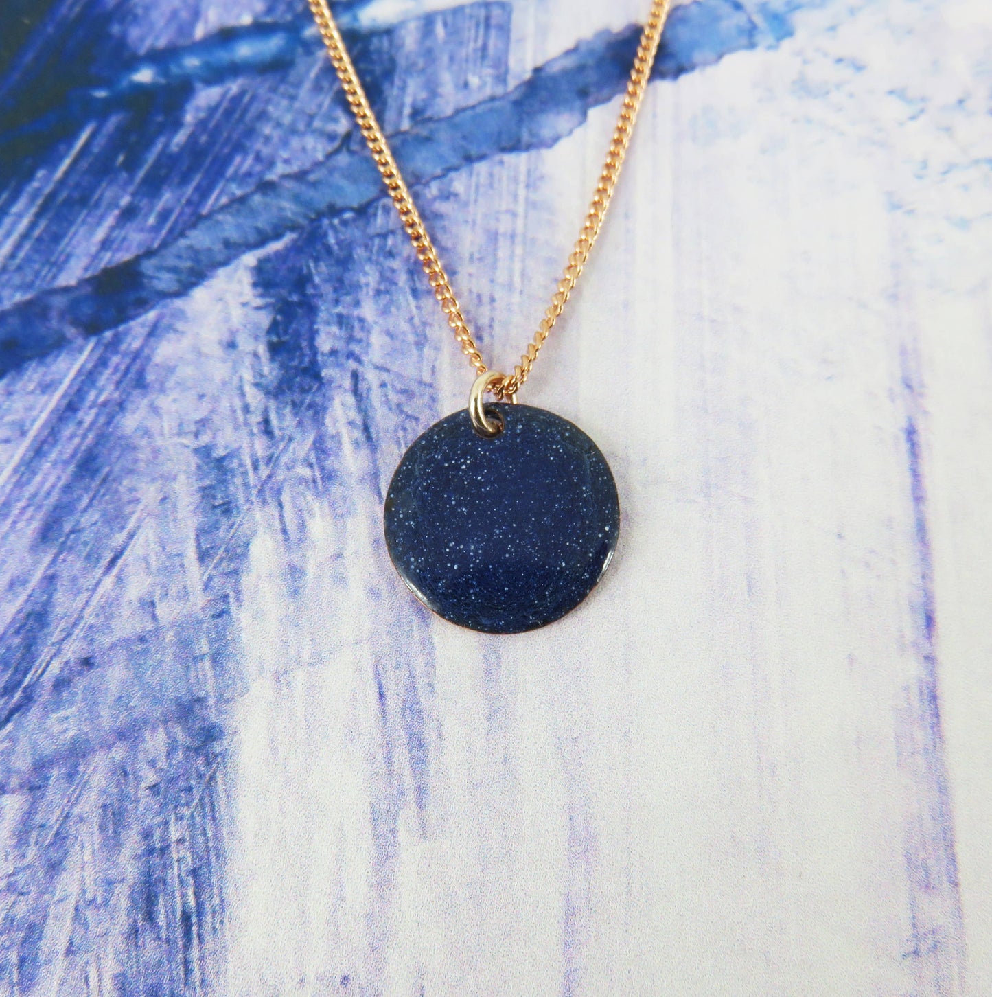 Flower Textured Stamped Copper Small Disc Pendant