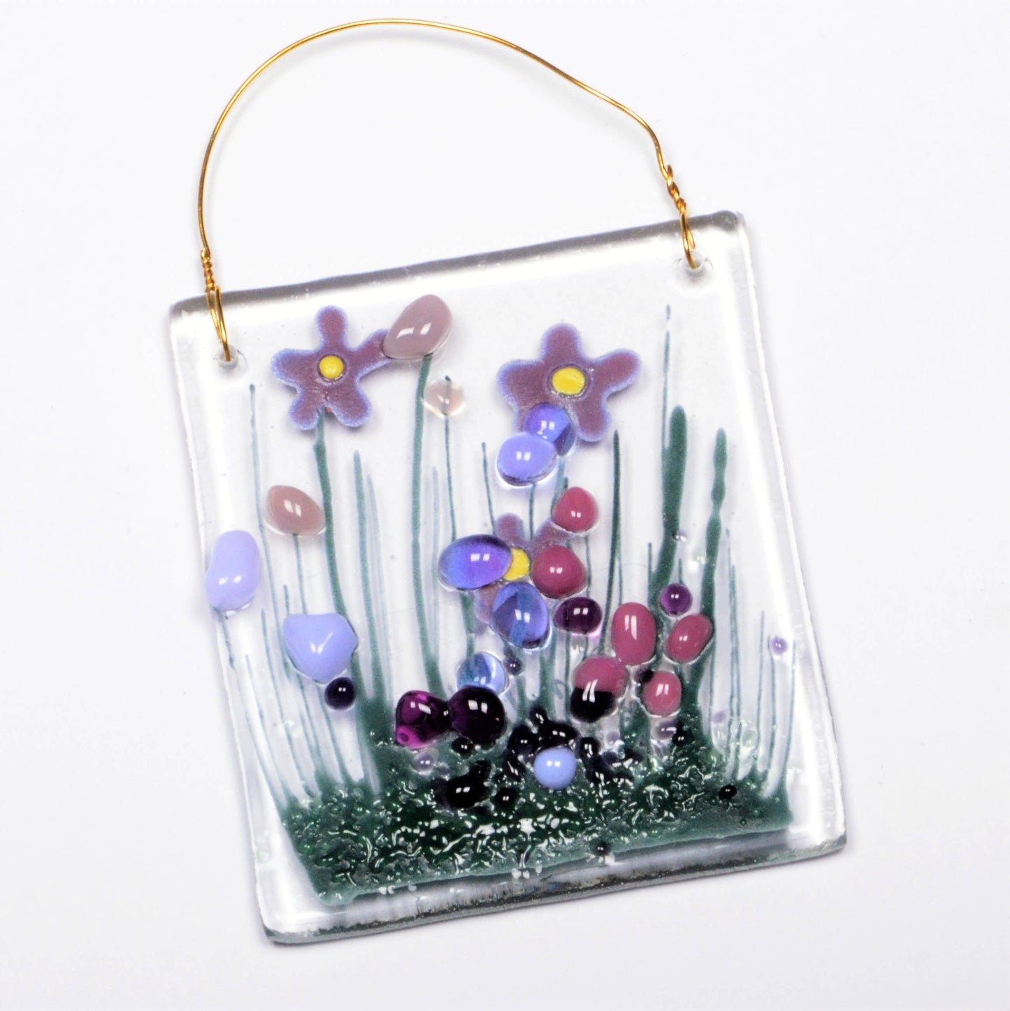 Handmade Fused Glass - Violet Token