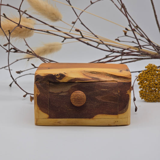 Natural edge wooden box - Yew