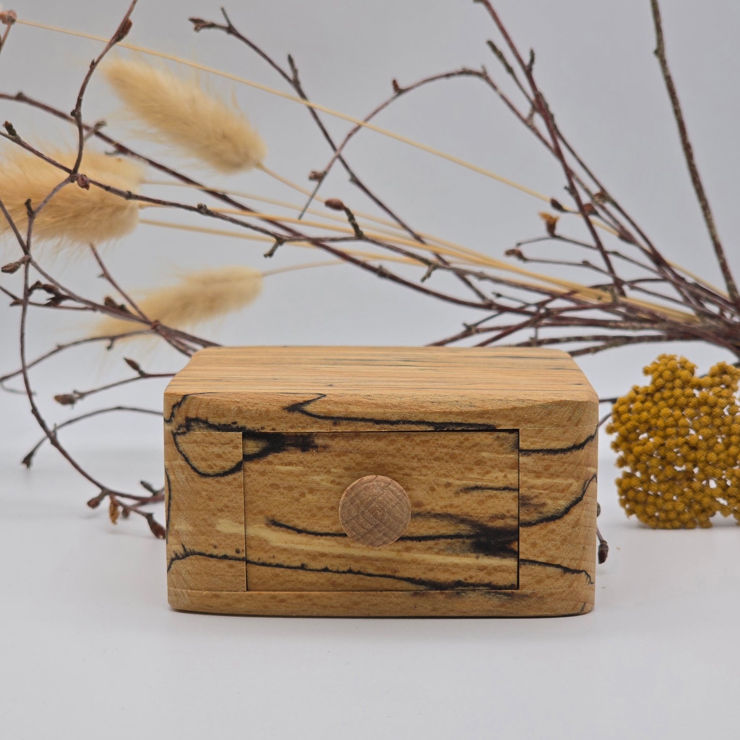 Natural edge wooden box - Spalted Beech