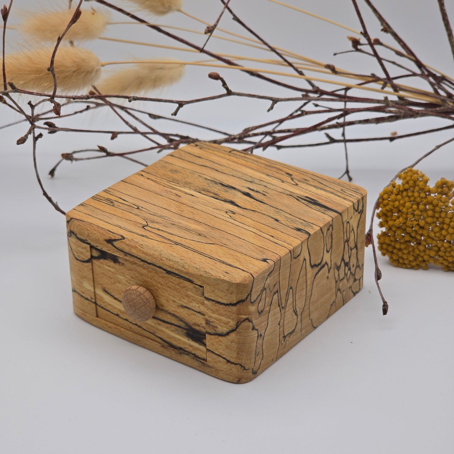 Natural edge wooden box - Spalted Beech