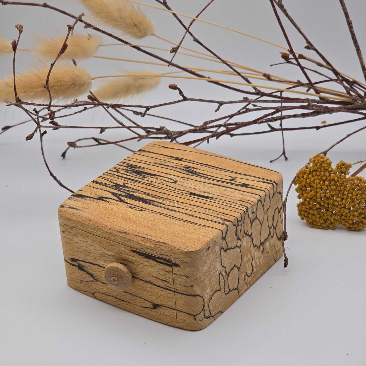 Natural edge wooden box - Spalted Beech