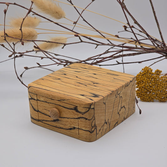 Natural edge wooden box - Spalted Beech