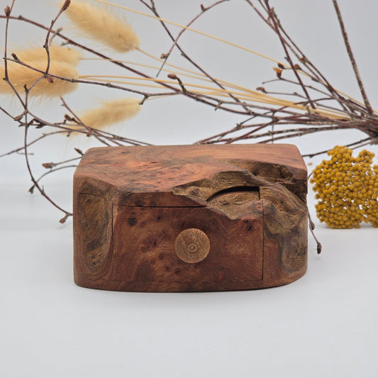 Natural edge wooden box - Elm Burr
