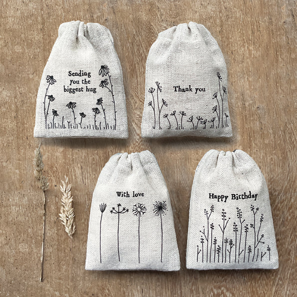 Small Drawstring Bag - Thank you