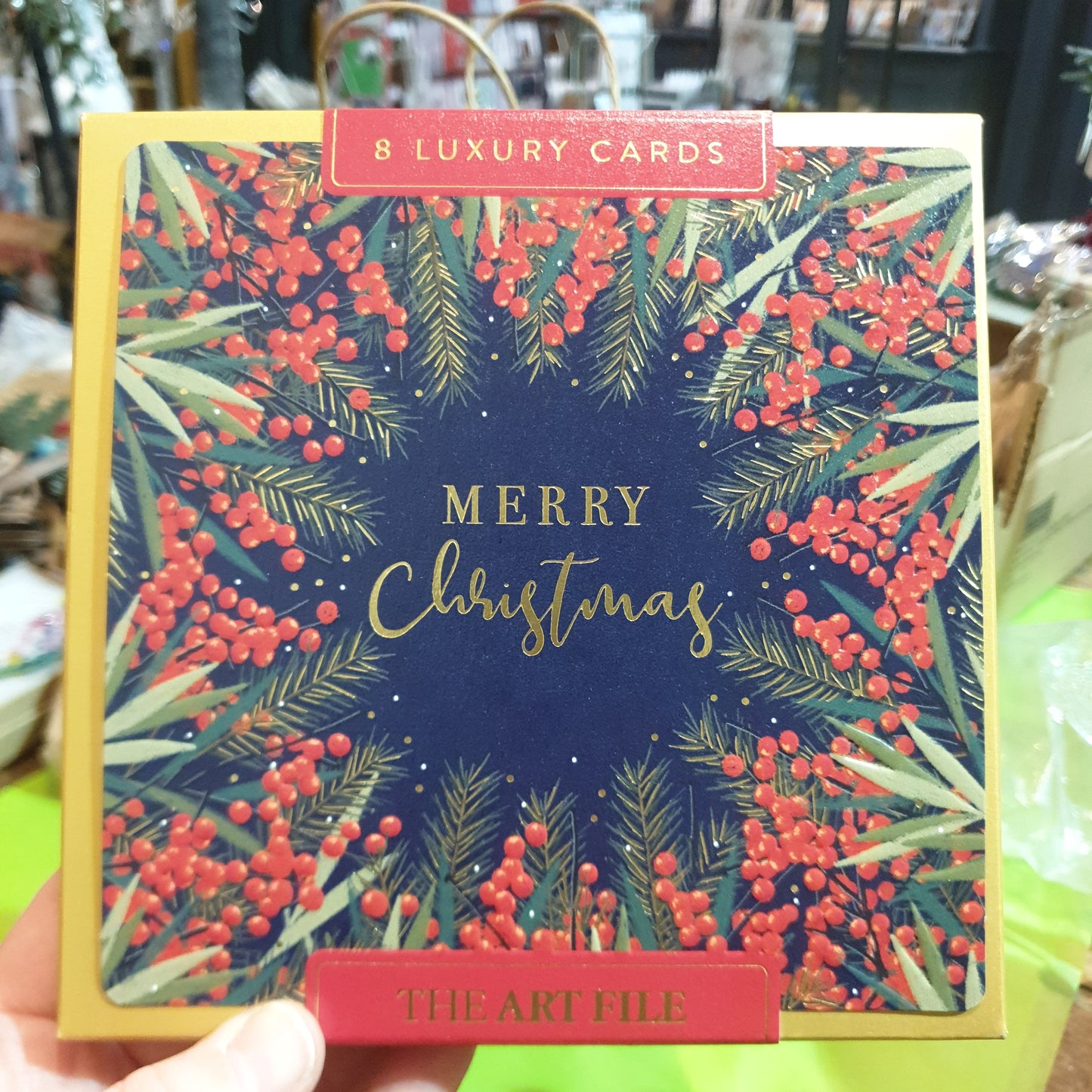 Red Berries - Luxury Embossed Christmas Cards - box of 8
