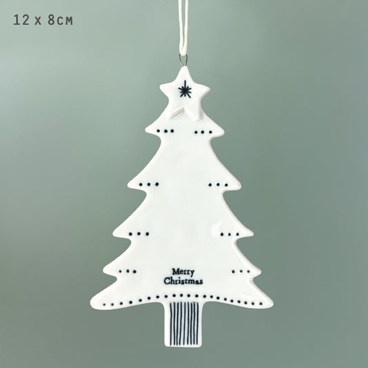 Porcelain Christmas Tree hanger - Merry Christmas