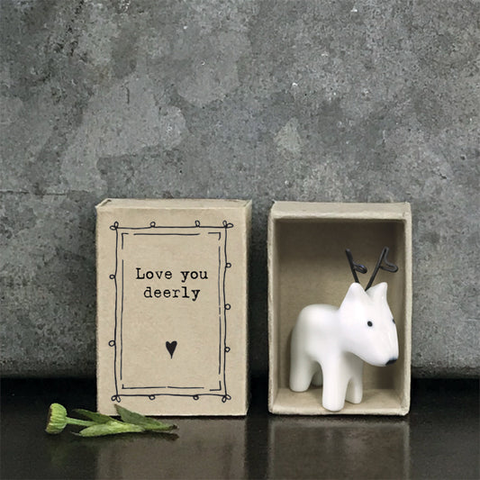 Love You Deerly - Matchbox Porcelain Deer