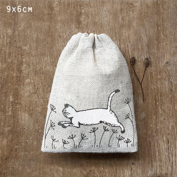 Small Drawstring Bag - Cat