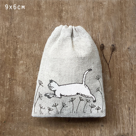 Small Drawstring Bag - Cat