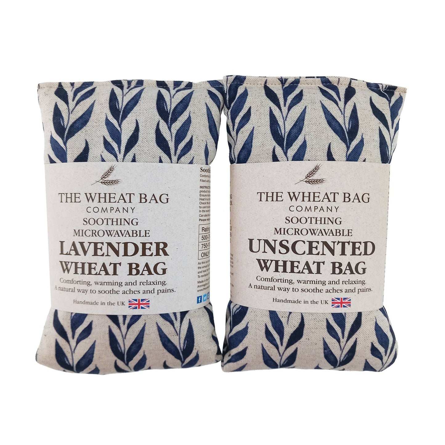 Navy Leaf Wheat Bag : Lavender