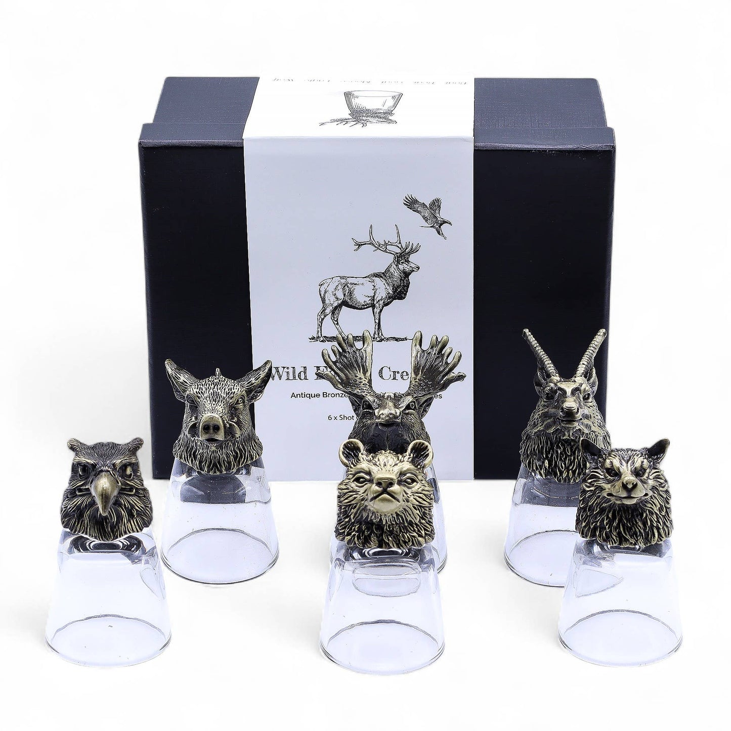 Mystical Creatures Shot Glasses: Gift Shot Set - Wild Forest Creatures (50ml)