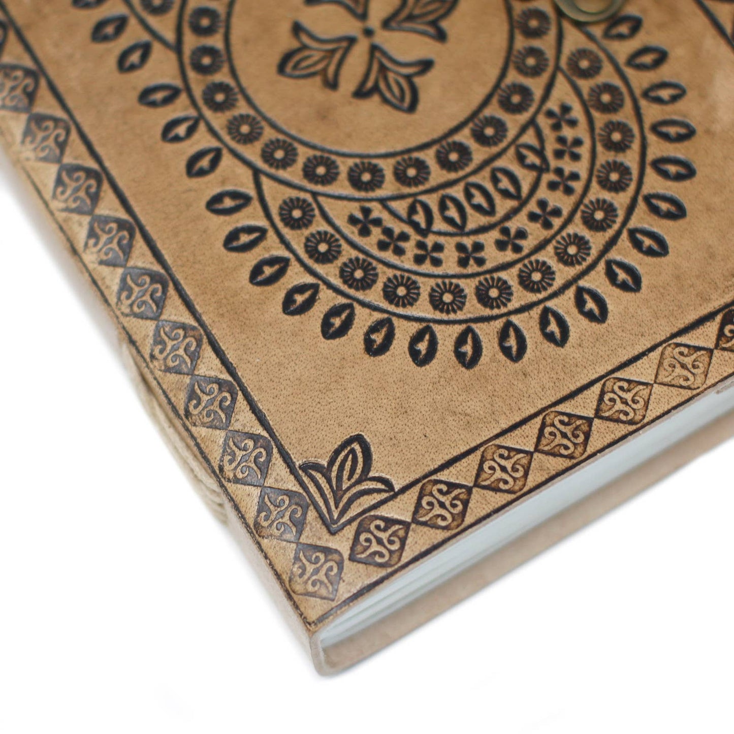 Leather Mandala Handmade Notebook with buckle