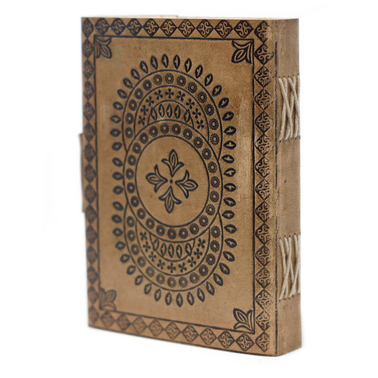 Leather Mandala Handmade Notebook with buckle