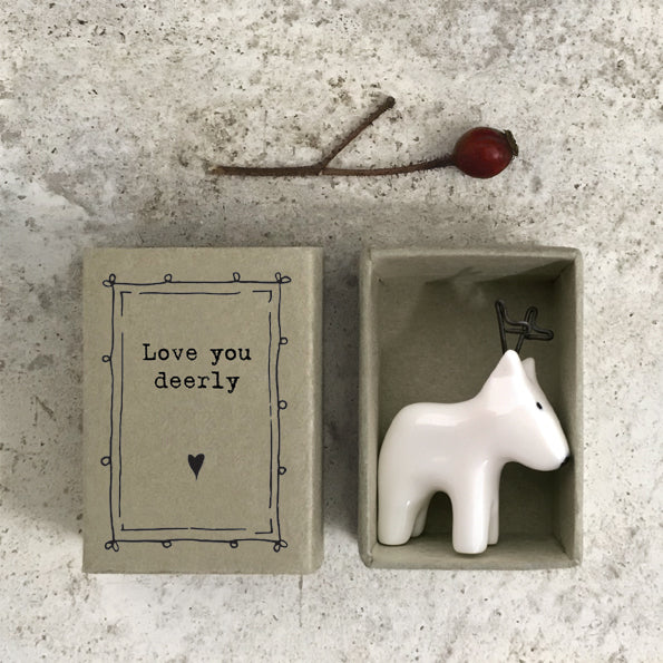 Love You Deerly - Matchbox Porcelain Deer