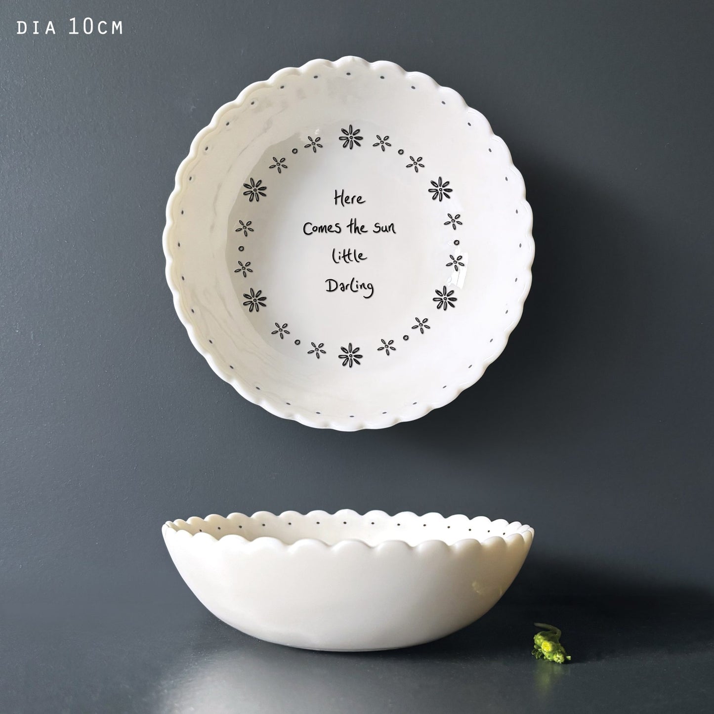 Porcelain scalloped bowl - Here Comes The Sun, Little Darling