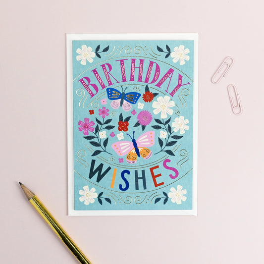 Birthday Wishes Butterfly - Birthday Card