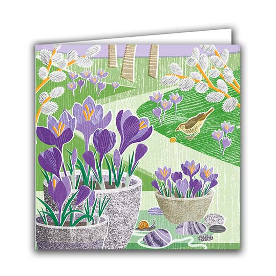 Crocus & Thrush - Art Card