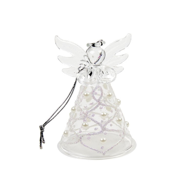 Pearl Glass Angel - Hanging Ornament