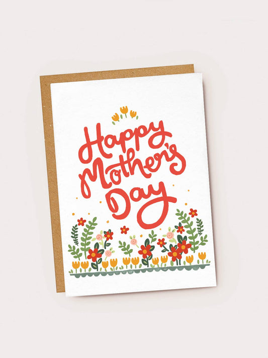 Red Floral Mother's Day Card