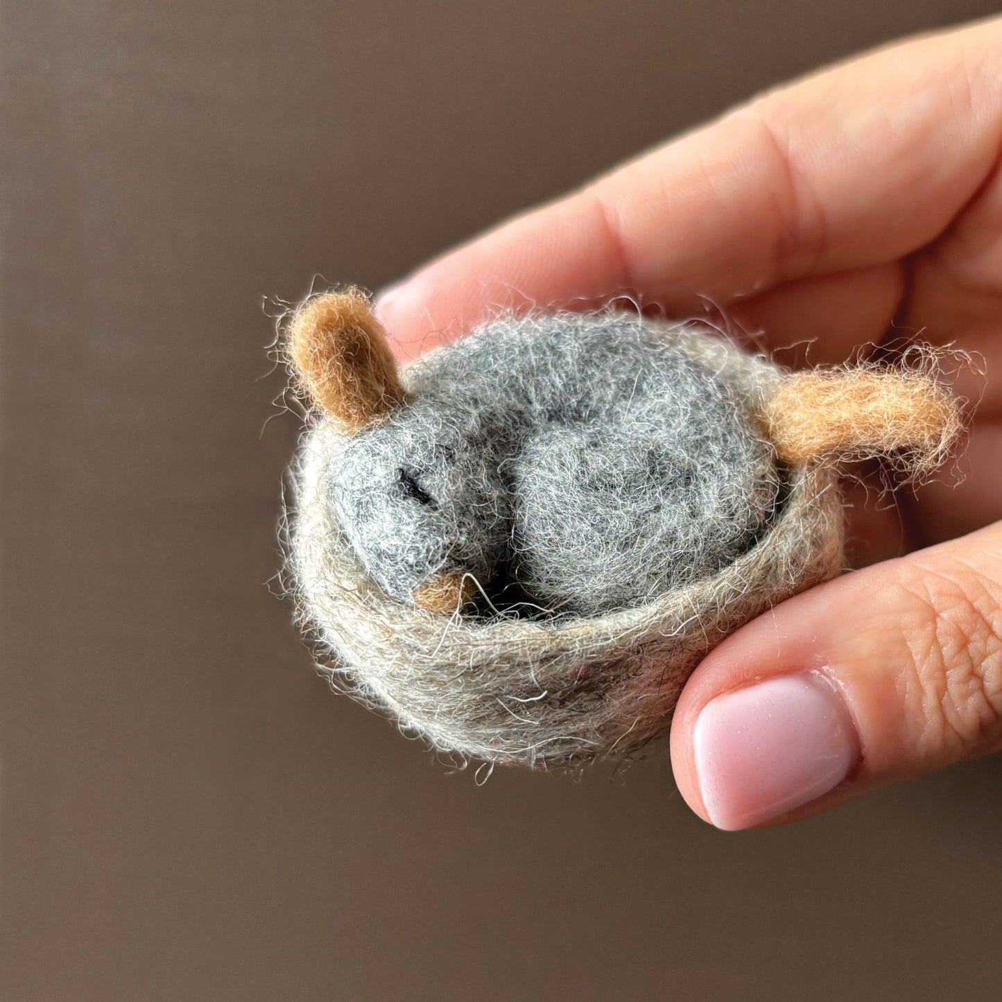 Needle felted sleeping Doormouse