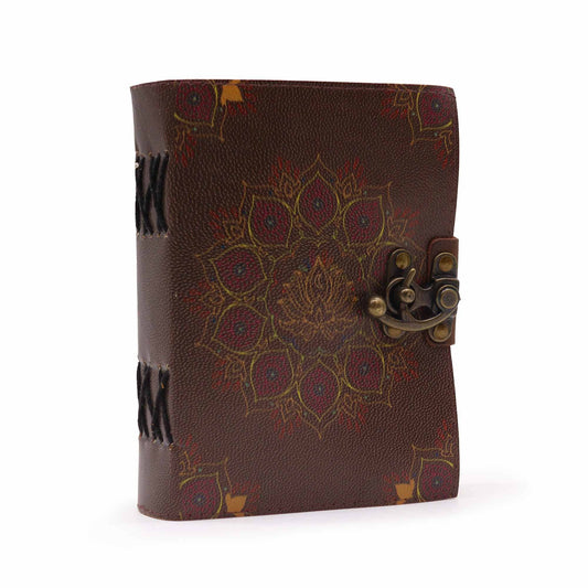 Leather Lotus Mandala Handmade Notebook