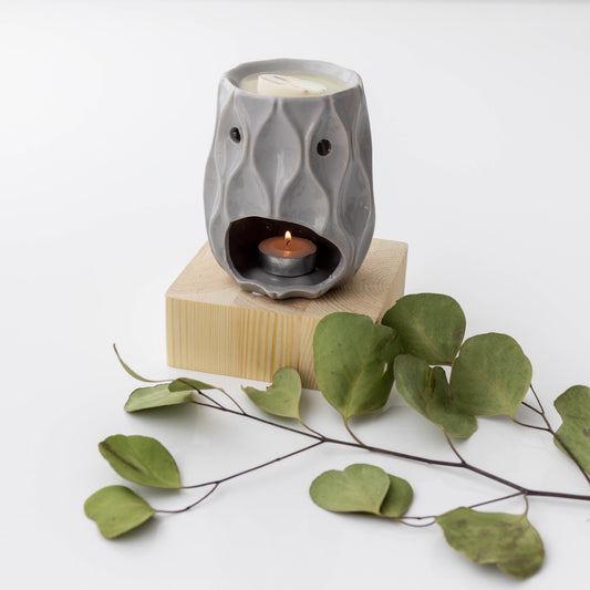 Geometric Wax Melt Burner | Wax Melt Warmer: Grey