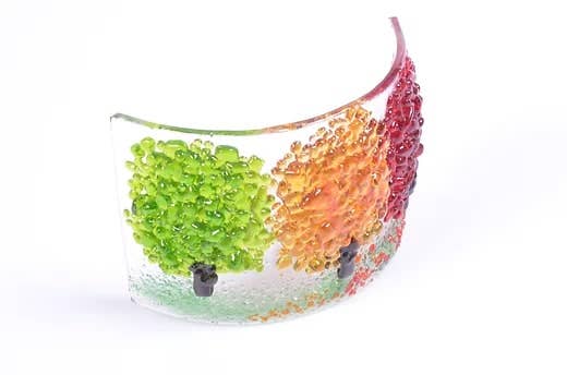 Handmade Fused Glass - Autumn Curve