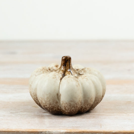 Cream Ceramic Pumpkin Decoraton