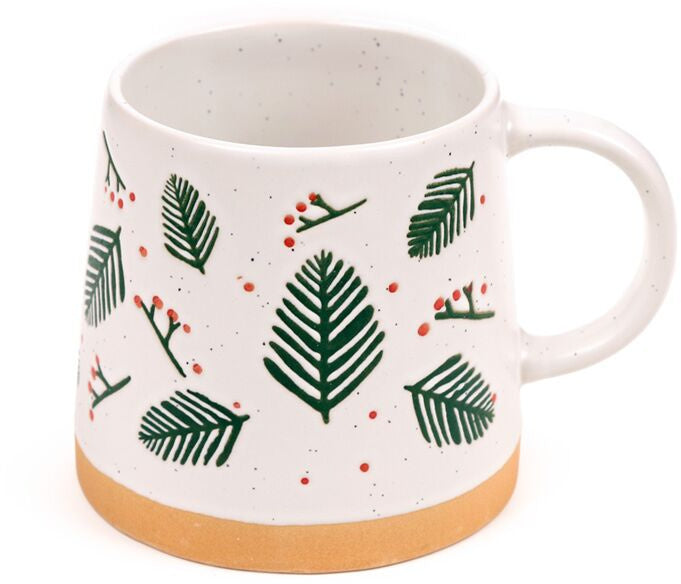 Pine Sprigs and Berries Christmas Stoneware Mug