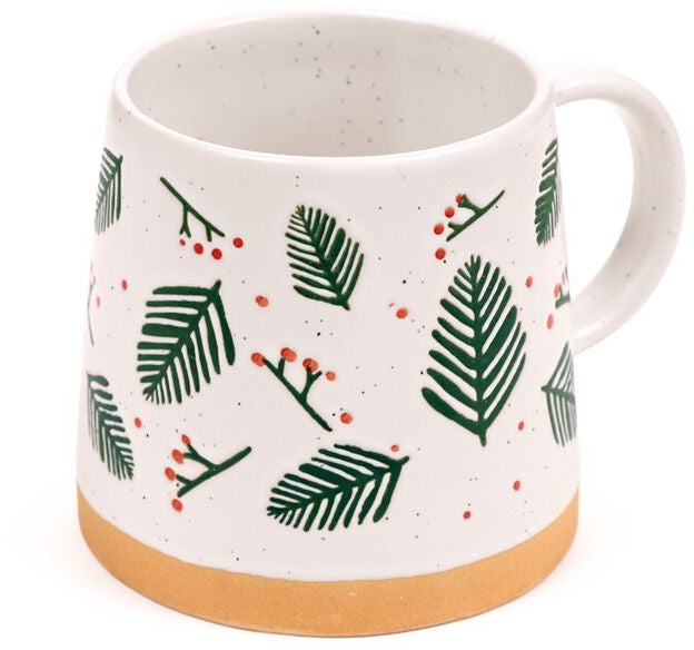 Pine Sprigs and Berries Christmas Stoneware Mug