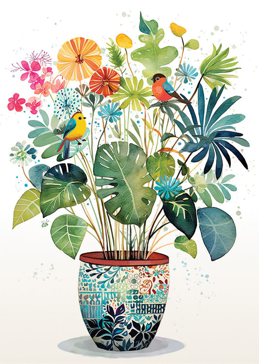 Pot plant - Greetings card