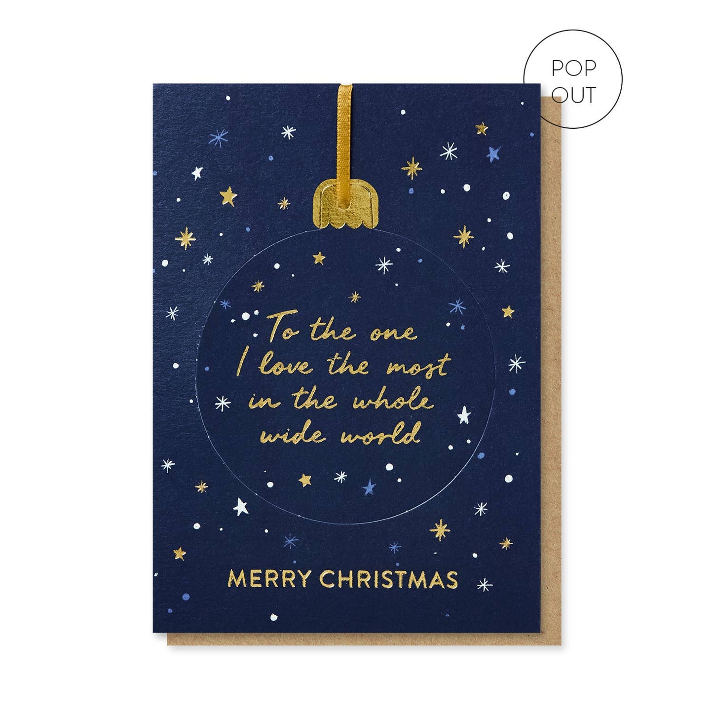 One I Love Pop-out Bauble Christmas Card | Luxury Foil Card: Celo Bags