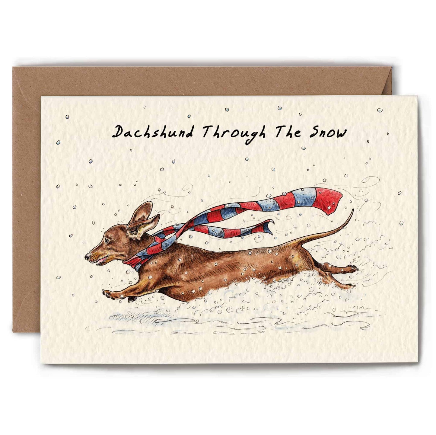 Dachshund Through The Snow - Christmas Card