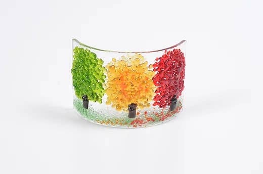 Handmade Fused Glass - Autumn Curve
