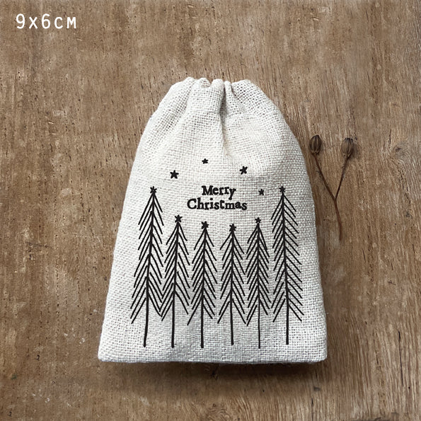 Small Drawstring Bag - Merry Christmas