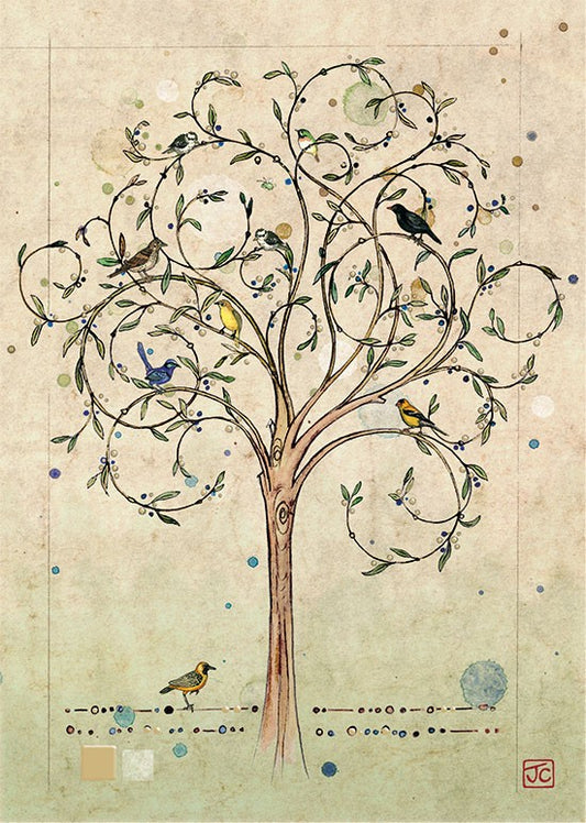 Bird Tree - Blank Greetings card