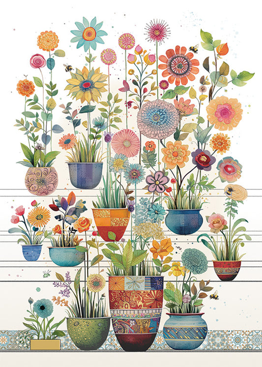 Pots display - Greetings card