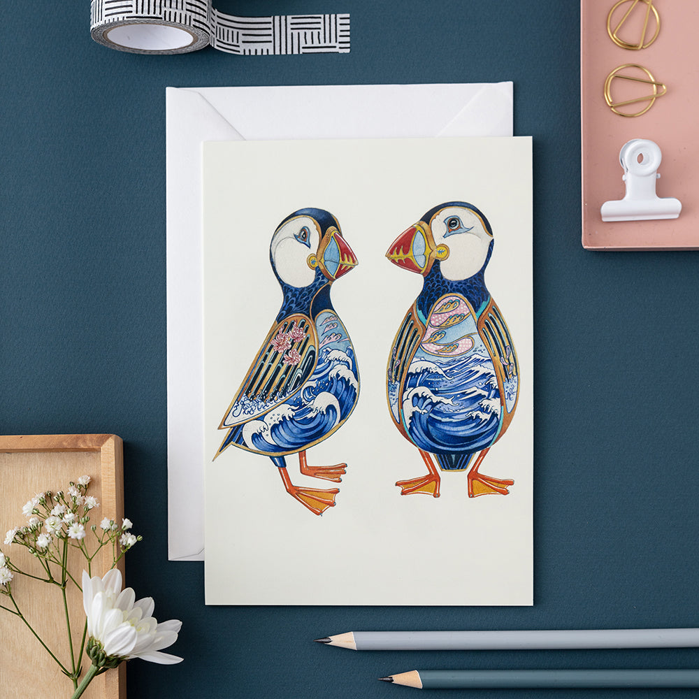 Two Puffins - Art Card