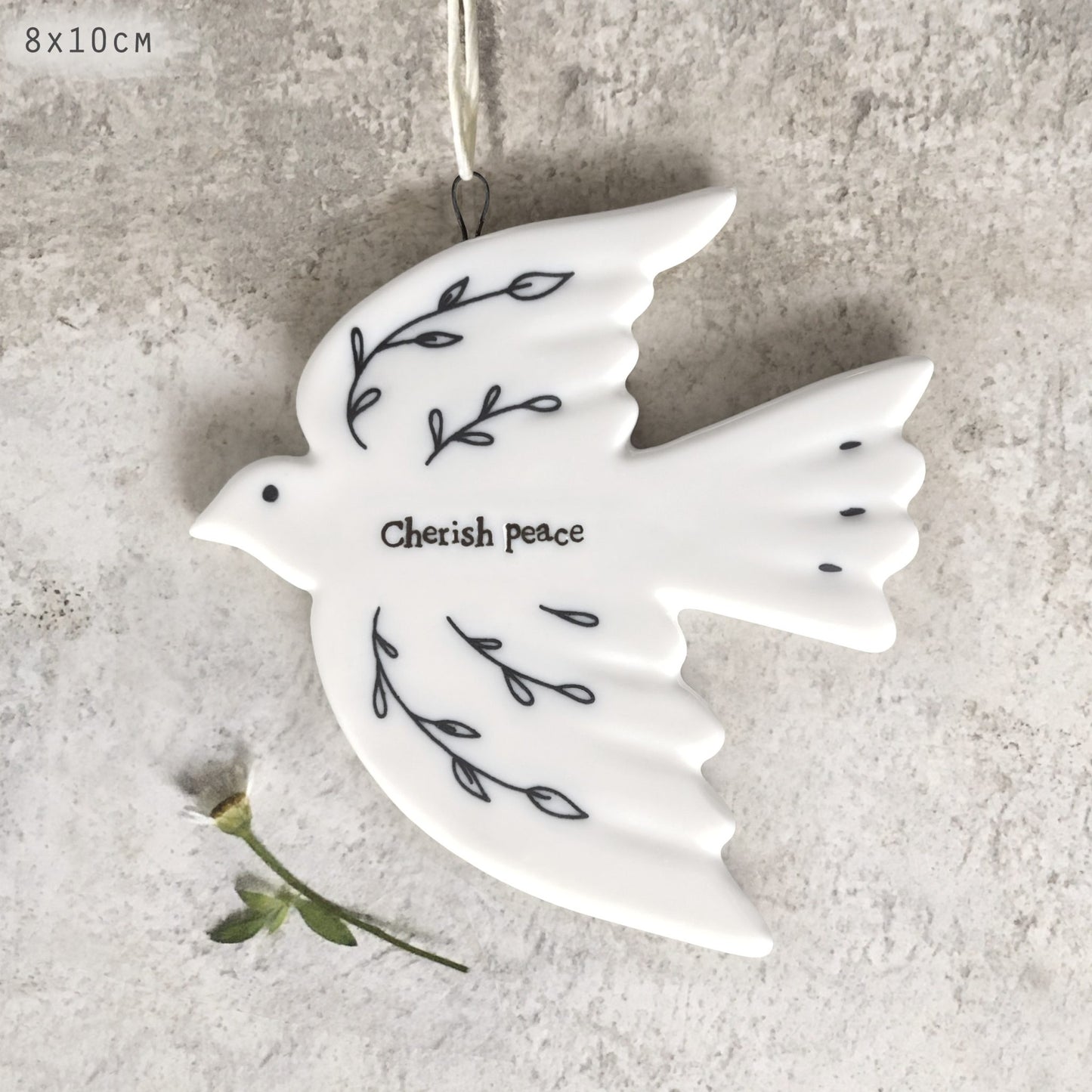 Porcelain Hanging Decoration - Follow your dreams - Dove