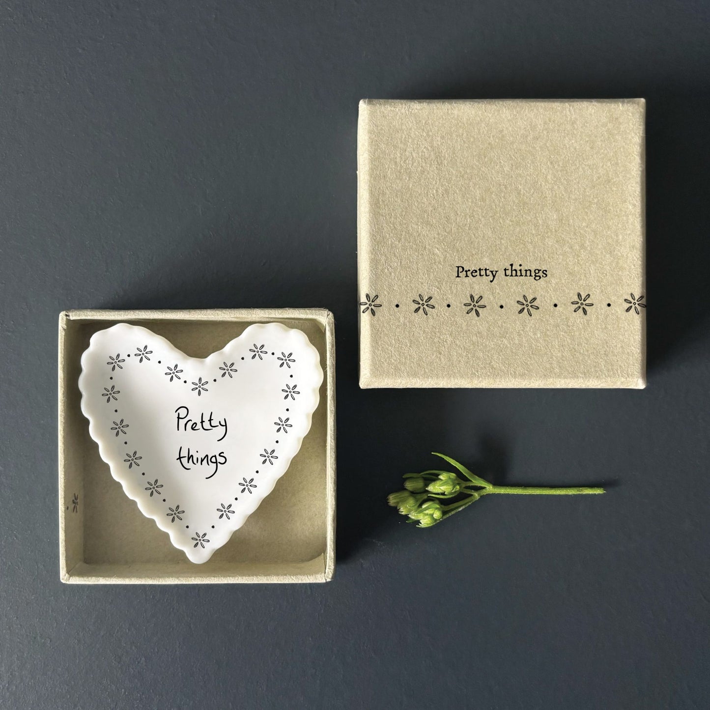 Small porcelain scalloped heart dish - Pretty Things