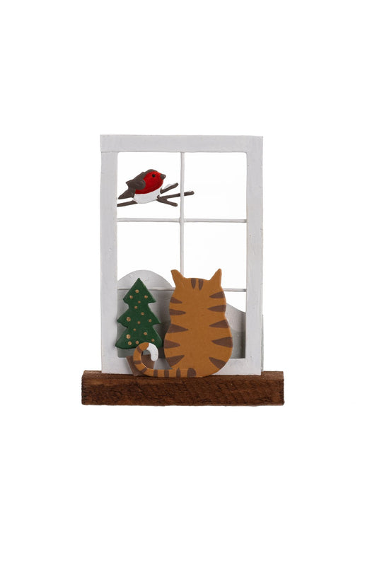 Window gazing cat - Christmas Decoration
